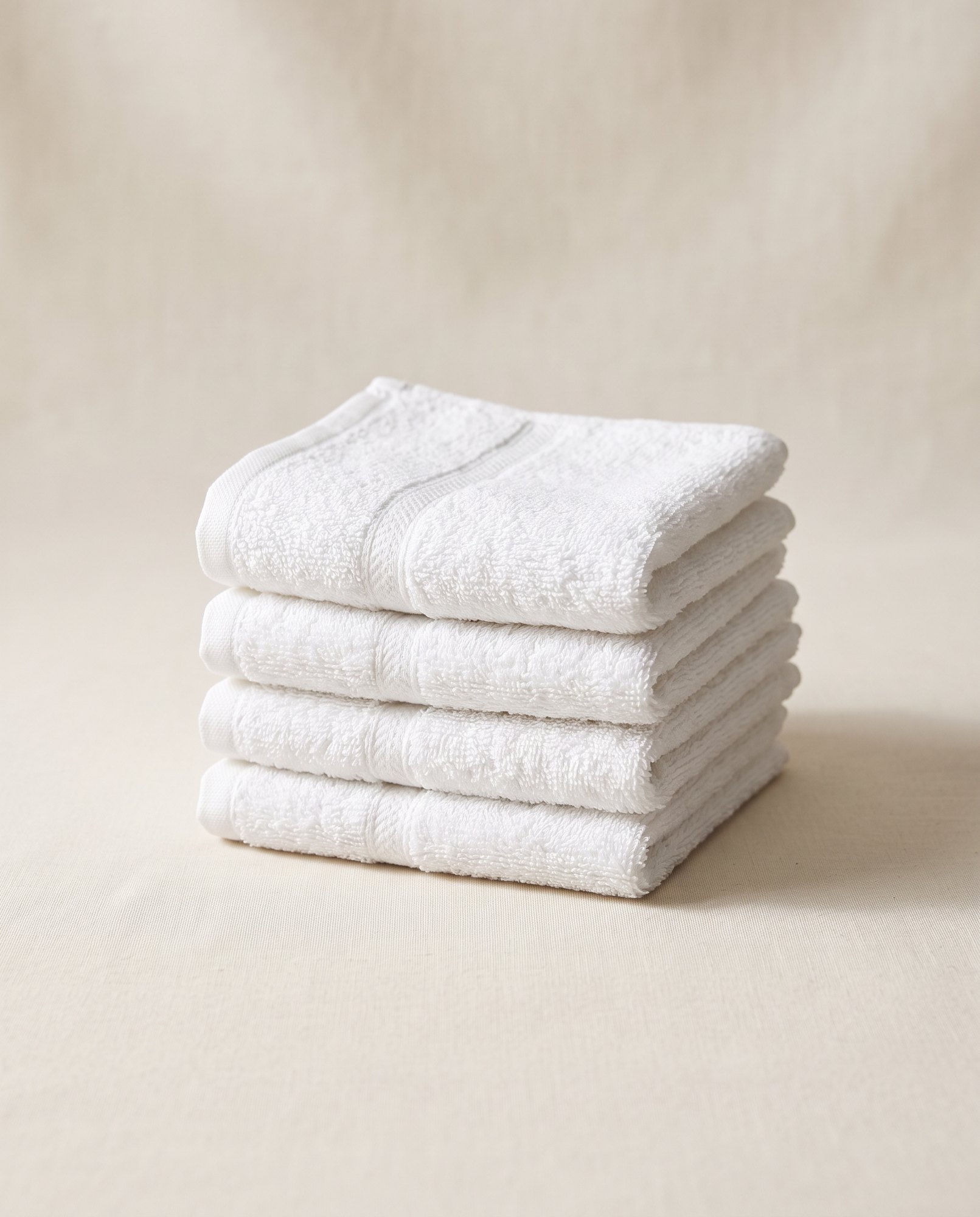 Folded face towels and washcloths